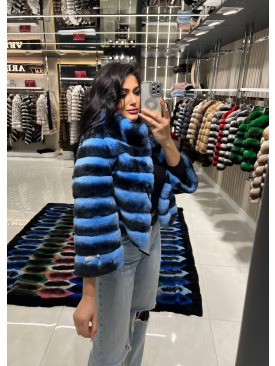 BLUE REX FUR JACKET 